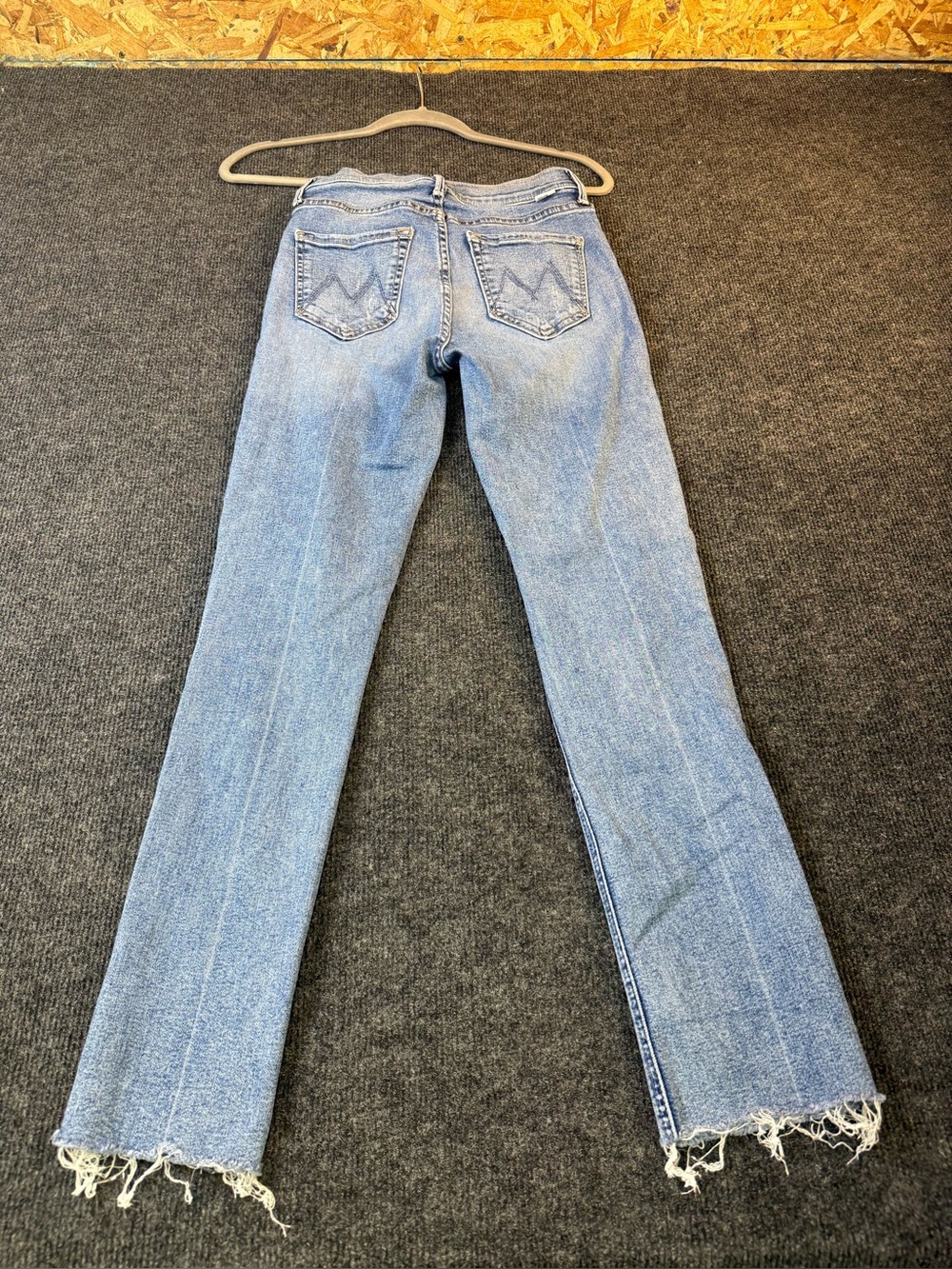 Classic Blue Women's Mother Jeans- The Mid Rise Ankle Fray